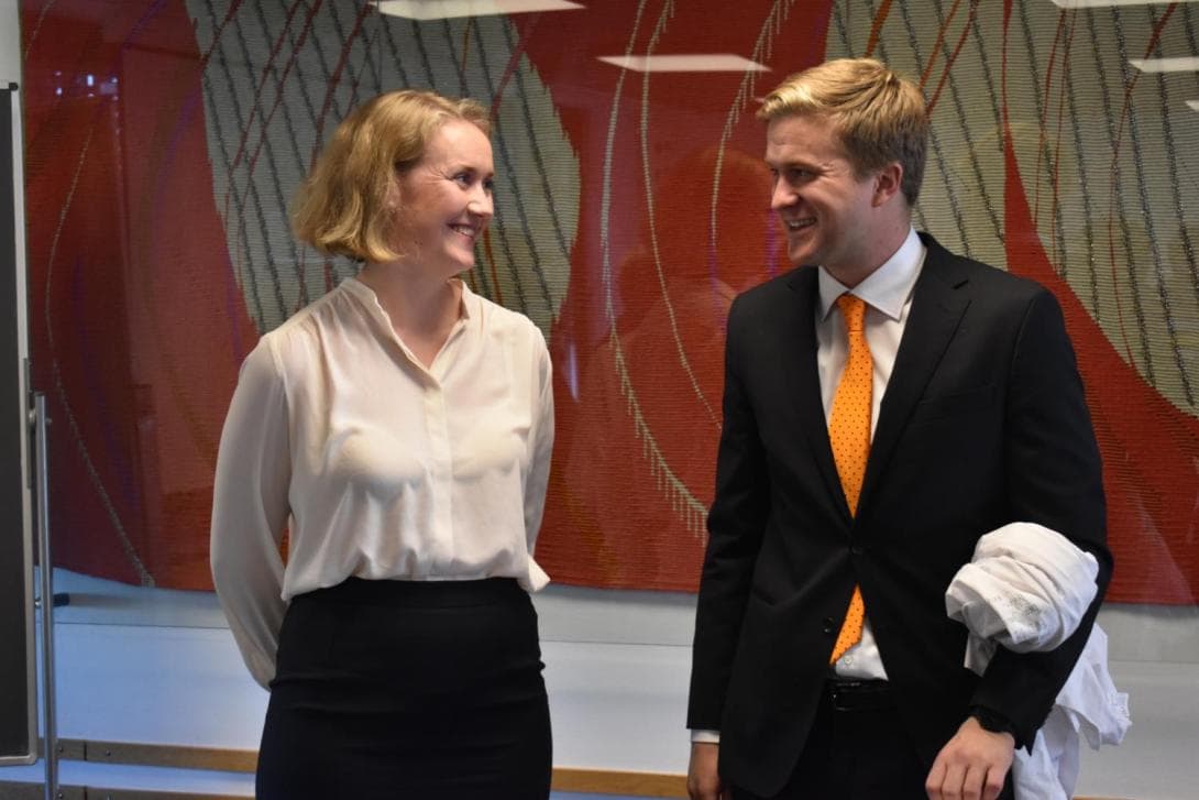 Vegard Vinje with his supervisor, Chief Research Scientist Marie Rognes