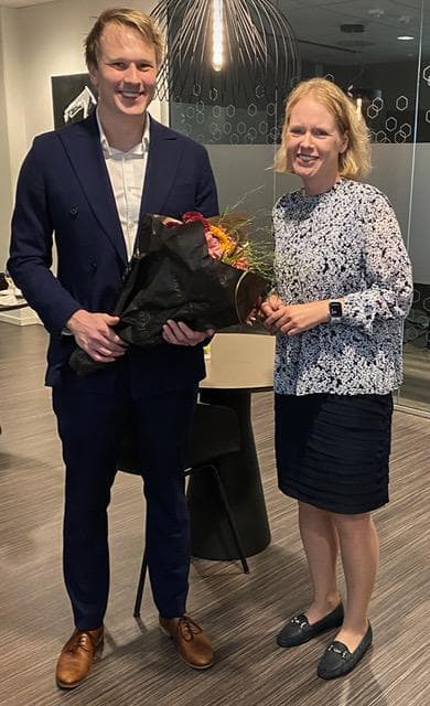 Morten Øygarden and Marianne Aasen, Director of the Simula School of Research and Innovation (Photo: Simula)