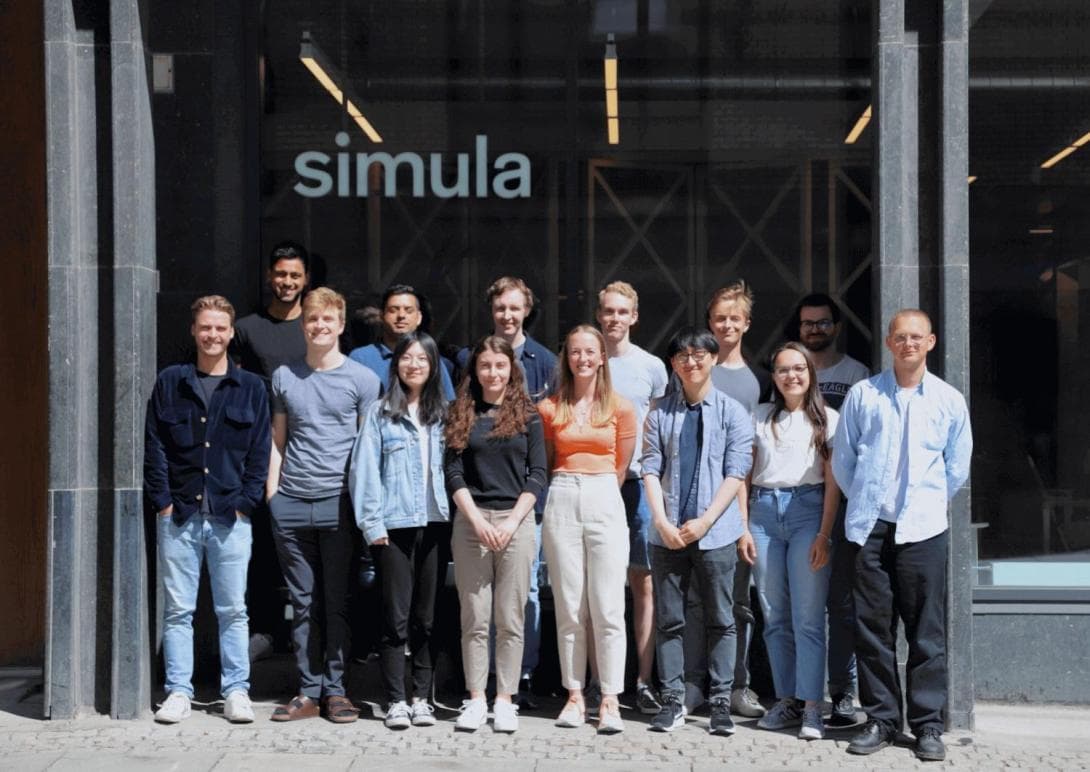 Summer 2022 internship group at Simula Research Laboratory headquarters