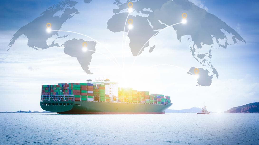 Illustration of a more sustainable shipping industry