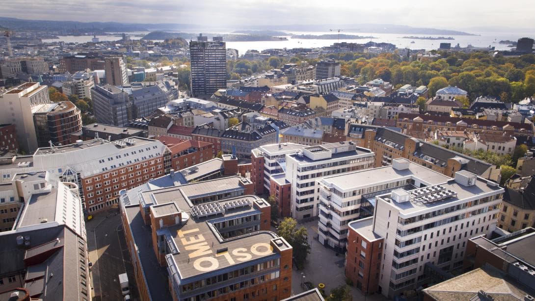 Drone picture above OsloMet campus